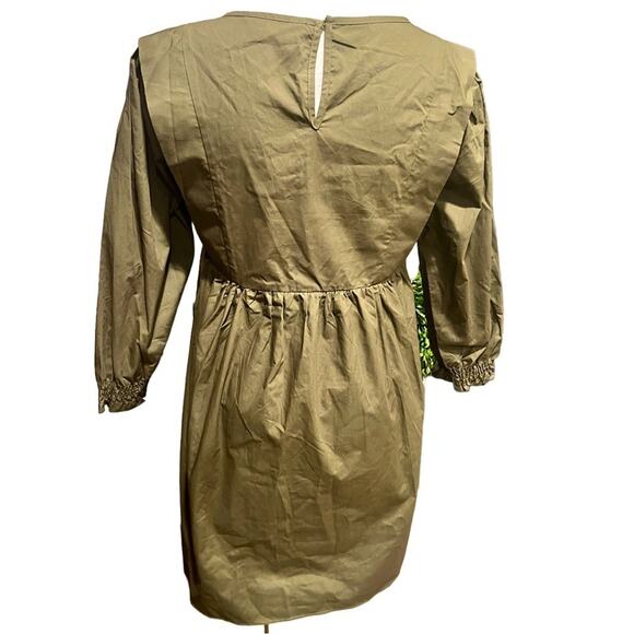 Compania fantastica women Mini Dress Army Green Size S NWT - Picture 2 of 5